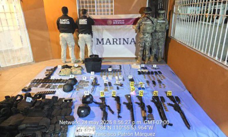 Con arsenal y drogan caen 9 presuntos pistoleros de Los Salazar en Sonora